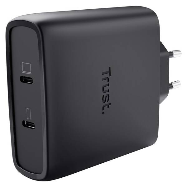Nabíjačka do siete Trust MAXO 100W 2-Port GaN, USB-C čierny

