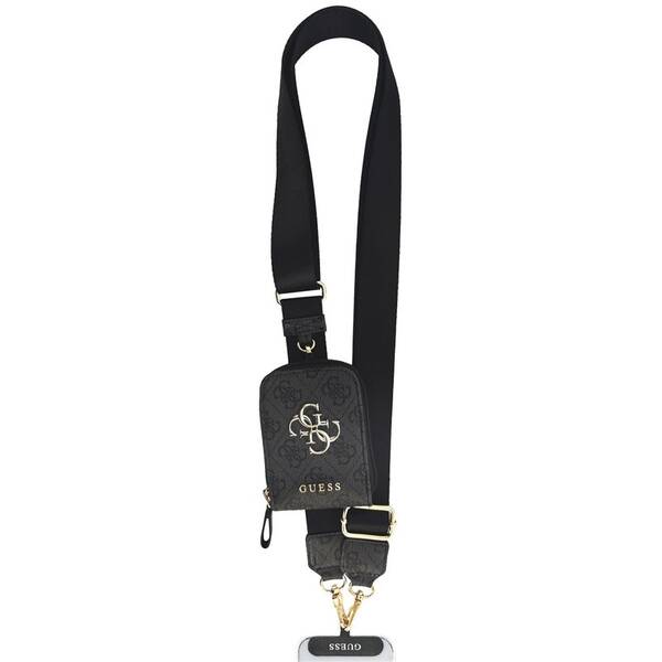 Popruh na krk Guess Crossbody PU 4G Metal Logo + Peňaženka čierny

