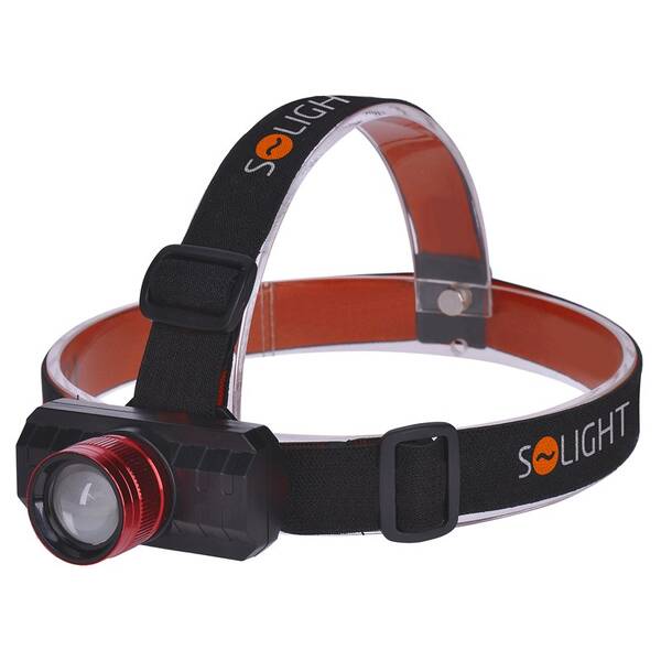 Čelovka Solight 3W,150 lm, zoom, Li-Ion, USB čierna

