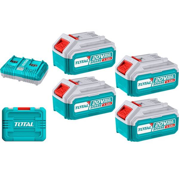 Set batérie a nabíjačky Total tools Share 20V TFBCLI20244 

