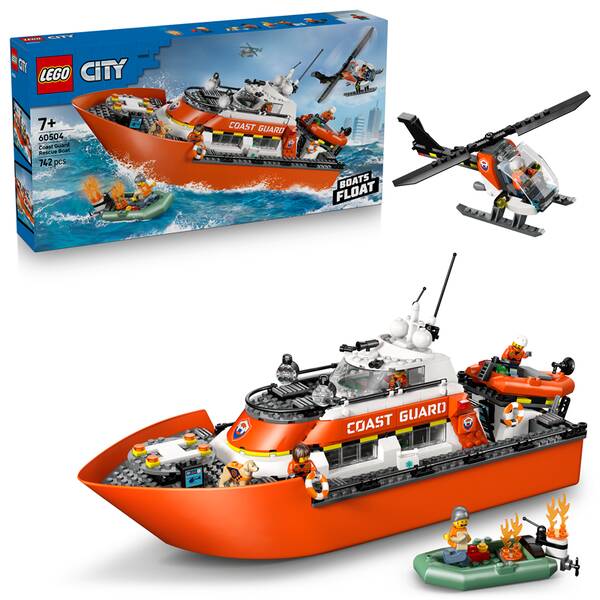 Stavebnica LEGO® City 60504 Záchranný čln pobrežnej hliadky a vrtuľník 

