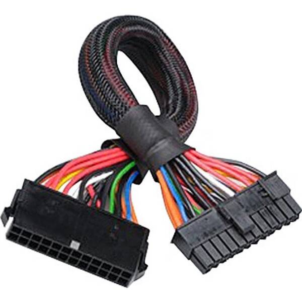 Kábel AKASA 24 Pin(M) na 20+4 Pin(F), 30 cm čierny

