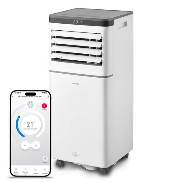 Mobilná klimatizácia Sencor SAC MT8042C Wi-Fi, 8 000 BTU/h biela

