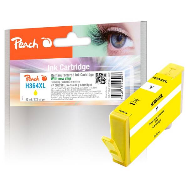 Cartridge Peach HP 364 XL, 825 strán žltá


