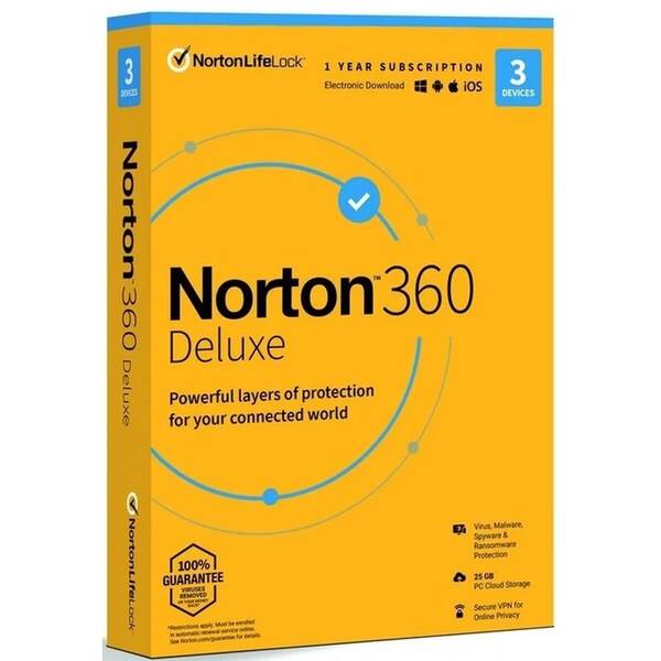 Softvér Norton 360 DELUXE 25GB CZ 1 užívateľ / 3 zariadenia / 12 mesiacov (BOX) 

