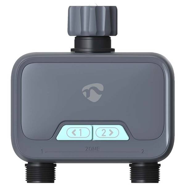 Zavlažovací systém Nedis Bluetooth regulátor prietoku vody sivý

