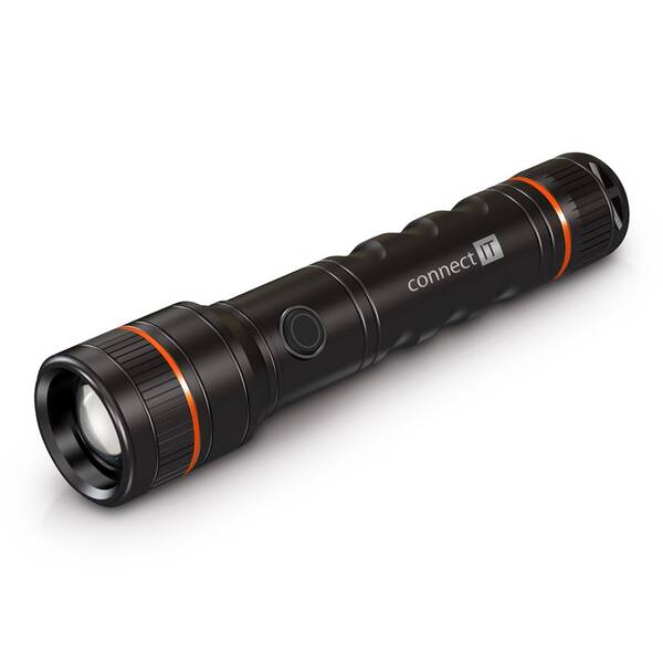 Lampáš Connect IT GLEAM 1000R LED, dobíjací čierna

