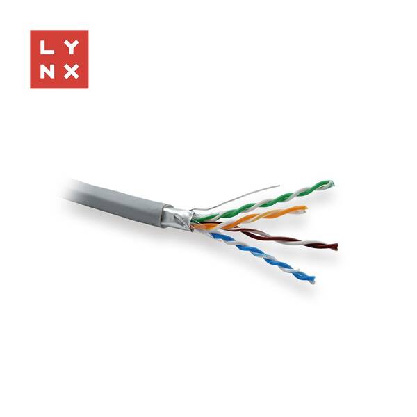Kábel Lynx FTP Cat5e, PVC, 0,5mm, celoměděný, vnitřní, box 305m sivý

