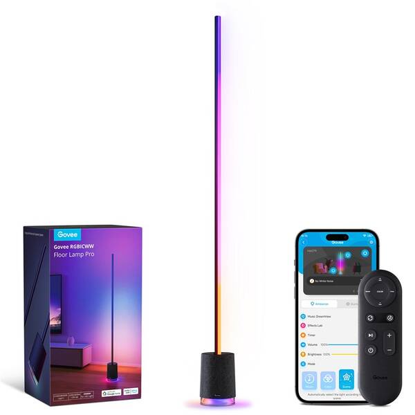 Stojacia lampa Govee Floor Lamp Pre RGBICWW LED + ovládač CZ čierna


