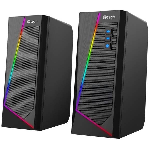 Reproduktory C-Tech SPK-17, 2.0, RGB čierne

