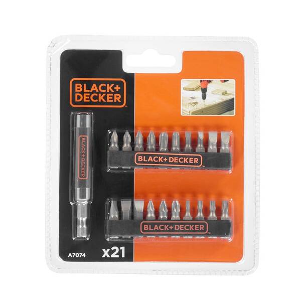 Sada bitov Black-Decker A7074 (21 ks) čierne

