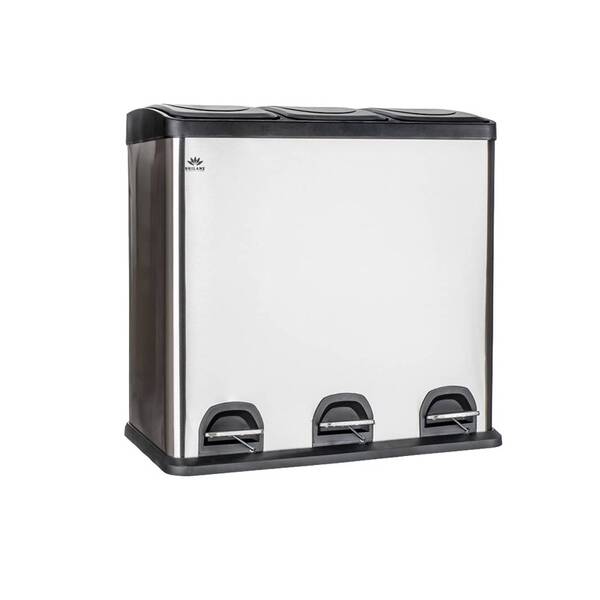Odpadkový kôš na triedený odpad BRILANZ SAVERY 60 l (3 x 20 l) čierny/nerez


