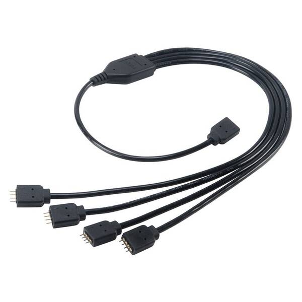 Adaptér AKASA RGB LED Splitter and extension čierny

