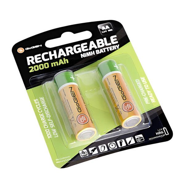 Batéria nabíjacia GoGEN AA, HR06, 2000mAh, Ni-MH, blister 2ks 

