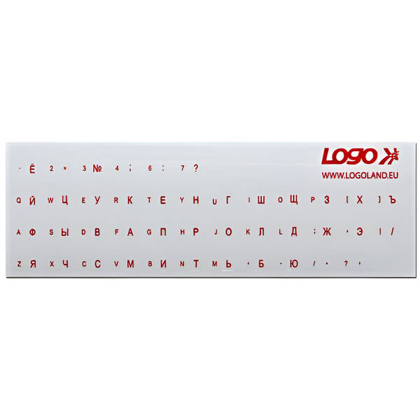 Prelepka na klávesnici Logo azbuka červená

