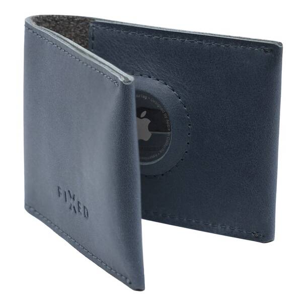 Peňaženka FIXED Wallet pre AirTag z pravej hovädzej kože modrá

