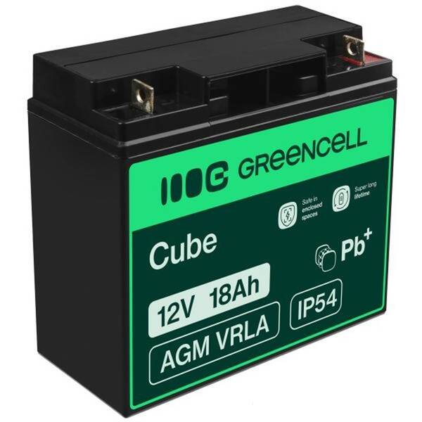Olovený akumulátor Green Cell AGM batéria, 12V, 18Ah čierny

