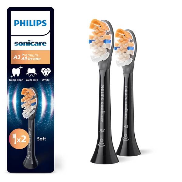 Náhradné hlavice Philips HX9092/88 (2 ks) čierna

