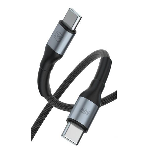 Kábel 3mk Hyper N-SERIES USB-C/USB-C, 60W, 2m čierny

