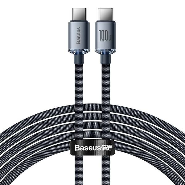 Kábel Baseus Crystal Shine Series USB-C/USB-C 100W 2m čierny


