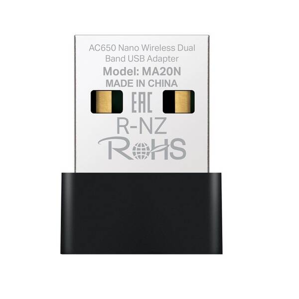 Wi-Fi adaptér Mercusys MA20N, AC650 Nano, USB čierny

