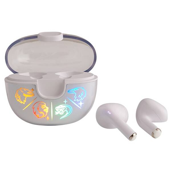 Slúchadlá Lazerbuilt Harry Potter Light-Up TWS - Hogwarts biela

