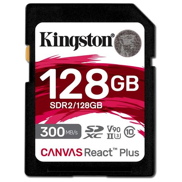 Pamäťová karta Kingston Canvas React Plus 128GB SDXC UHS-II (300R/260W) 


