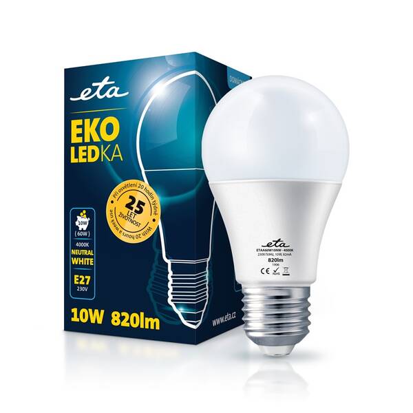 LED žiarovka ETA EKO LEDka klasik 10W, E27, neutrálna biela 

