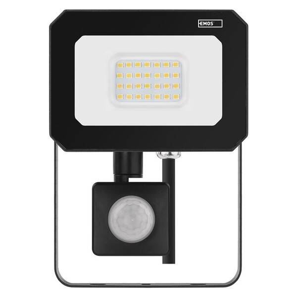 Reflektor EMOS SIMPO 20W 2000LM IP44 NW PIR čierny

