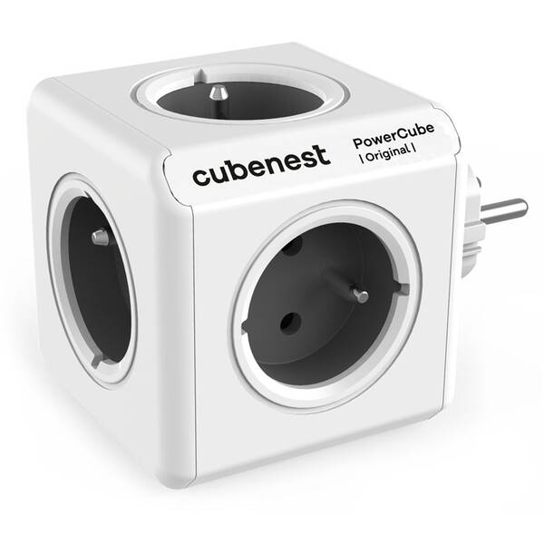 Rozbočovacia zásuvka Cubenest Powercube Original, 5x zásuvka sivá/biela

