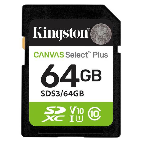 Pamäťová karta Kingston Canvas Select Plus SDXC 64GB UHS-I U1 (R100) čierna

