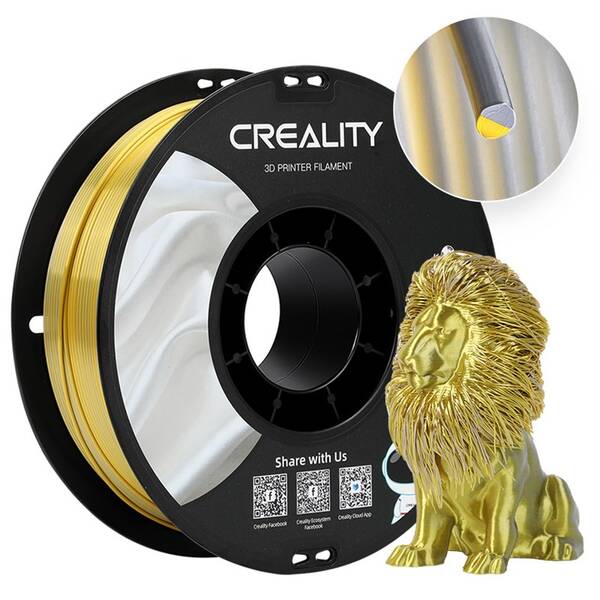 Tlačová struna (filament) Creality CR-Silk PLA 1kg strieborný/zlatý

