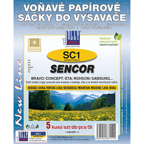 Vrecká pre vysávače Jolly 3111S SC 1 Sencor (5 ks) - horská lúka 

