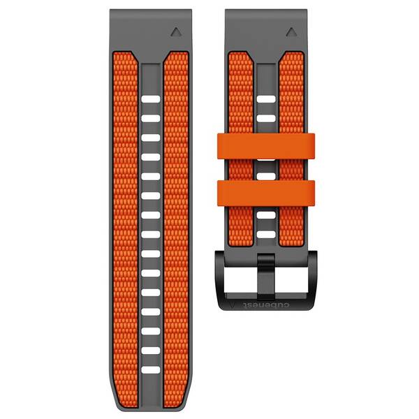 Remienok Cubenest Premium Silicone Garmin QuickFit Band 26mm sivý/oranžový

