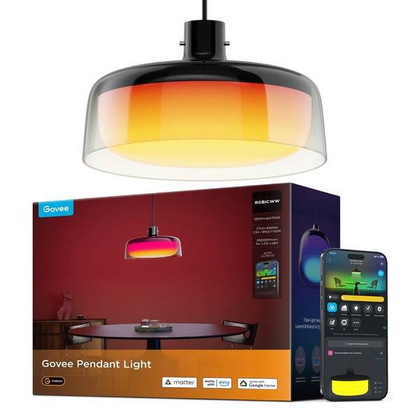 LED stropné svietidlo Govee Pendant Light RGBICWW, Matter čierne

