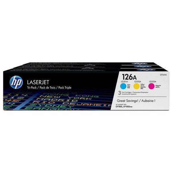 Toner HP 126A, 3x 1 000 strán - CMY 


