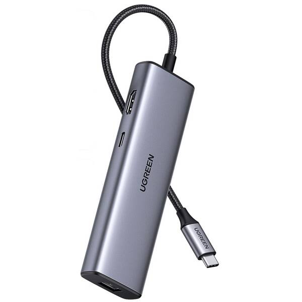 USB Hub UGREEN 7-in-1 4K HDMI USB-C sivý

