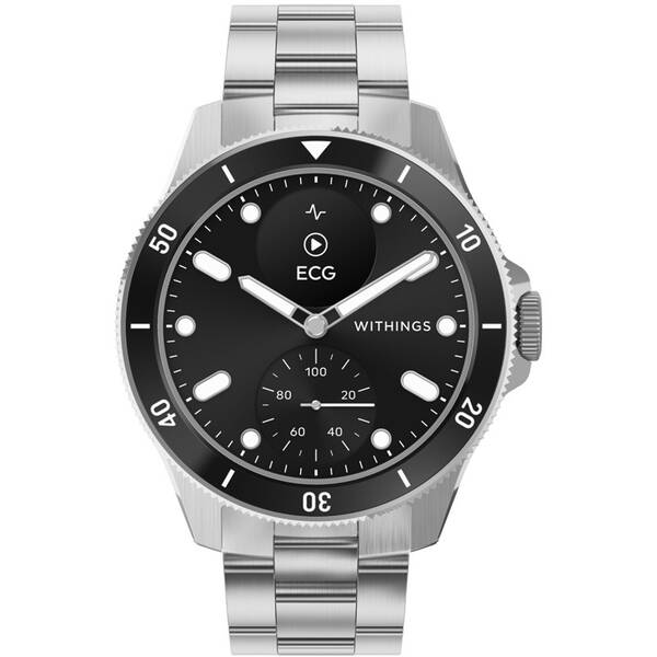 Inteligentné hodinky Withings Scanwatch Nova 42 mm čierne/strieborné


