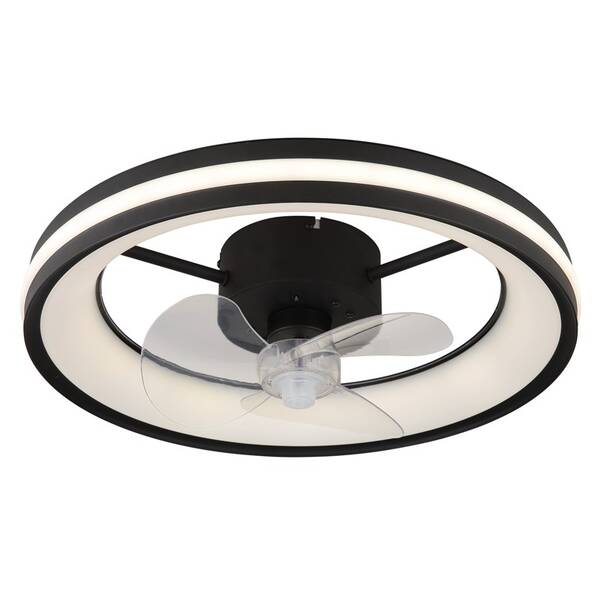 LED stropné svietidlo GLOBO GATIAN 03651, s ventilátorom čierne

