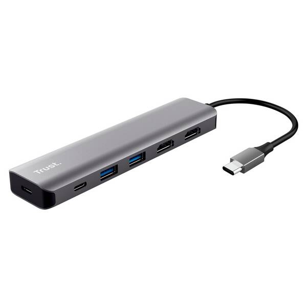 USB Hub Trust Dalyx 6-in-1 USB-C strieborný

