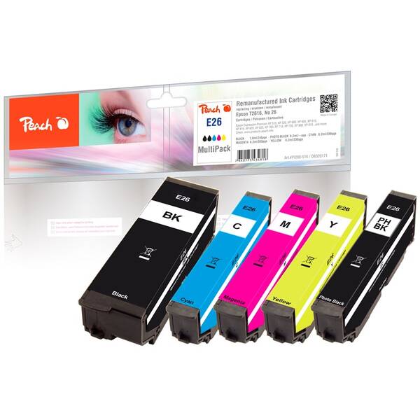 Cartridge Peach Epson 26, T2616, MultiPack, 1x 7,6, 4x 6,2 ml - CMYK 

