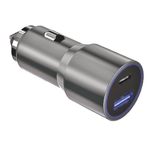 Adaptér do auta WG USB/USB-C, 58W strieborný

