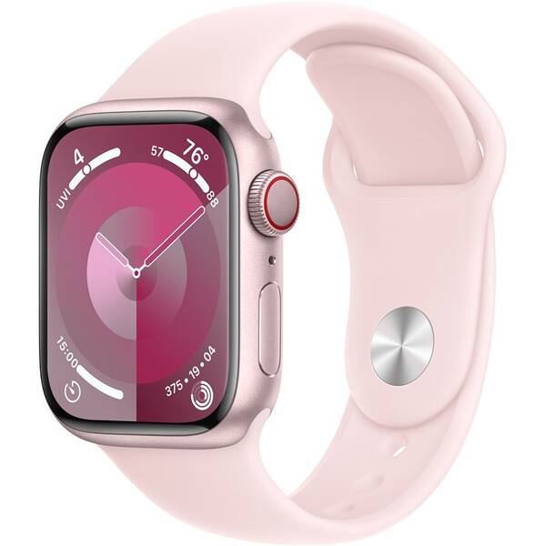 Inteligentné hodinky Apple GPS + Cellular 41mm puzdro zo ružového hliníka - svetlo ružový športový remienok - M/L 

