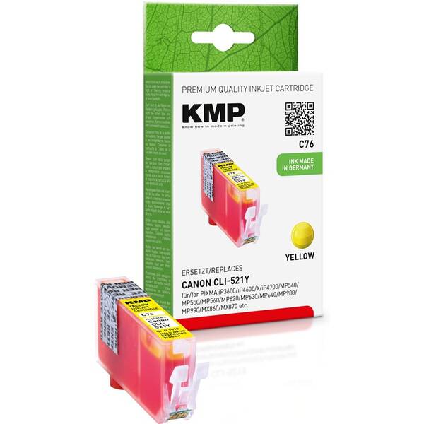 Cartridge Kmp Canon CLI-521Y, 530 stran žltá

