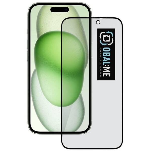 Tvrdené sklo Obal:Me Privacy 5D na Apple iPhone 15/16 čierne

