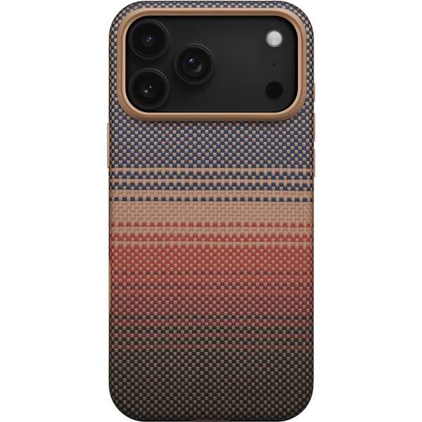 Kryt na mobil Pitaka Aramid UltraGuard Sunset na Apple iPhone 17 Pro Max hnedý/oranžový

