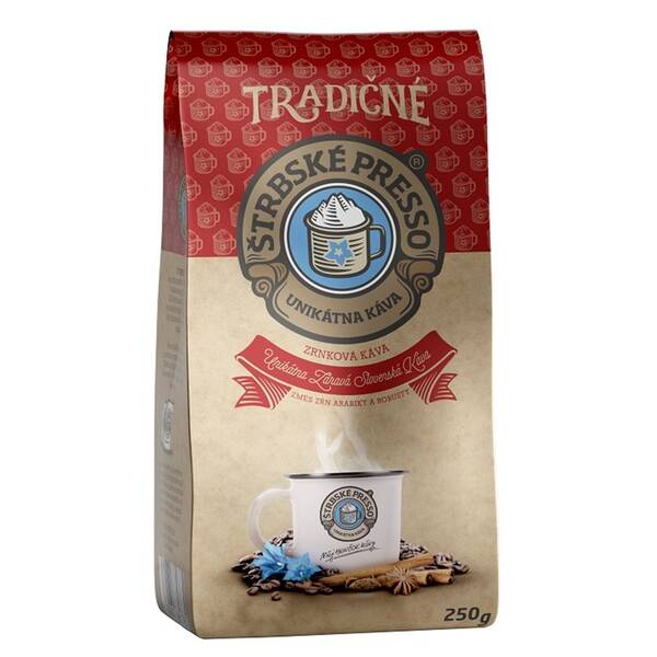 Káva zrnková Štrbske Presso Tradičné 10/90 250 g 

