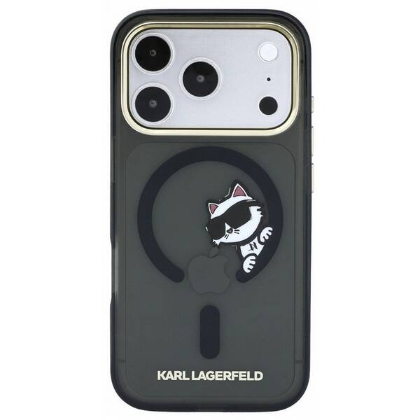Kryt na mobil Karl Lagerfeld IML Choupette Peekaboo Magsafe na Apple iPhone 18 Pro čierny

