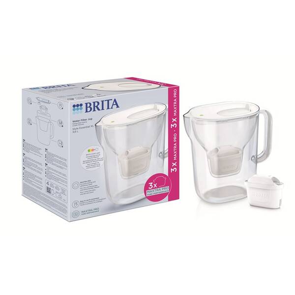 Filtrácia vody BRITA Style Essential XL, 3,6 l, + 3 x filtr biela

