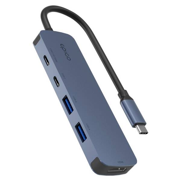 USB Hub Epico UltraHub 5in1 Slim Alu EH15 USB-C modrý

